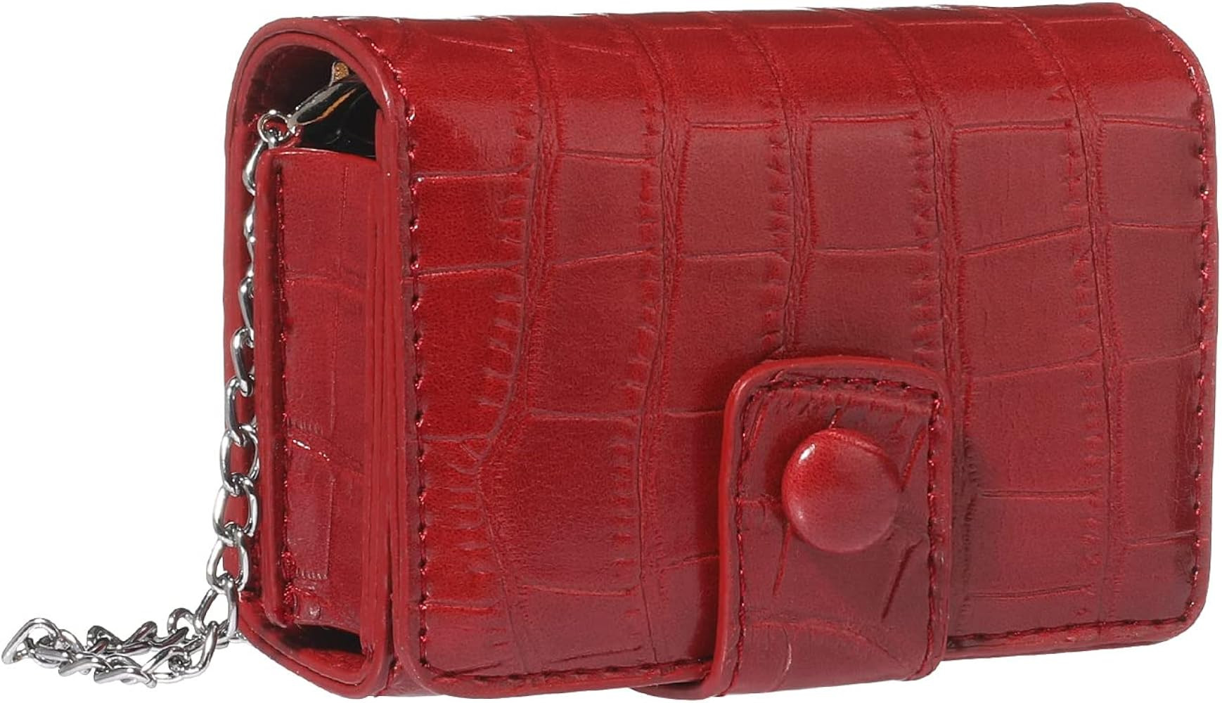 MOTZU Leather Lipstick Case with Mirror Chain Mini Lipsticks Makeup Bag for Purse Travel Cosmetic... | Amazon (US)