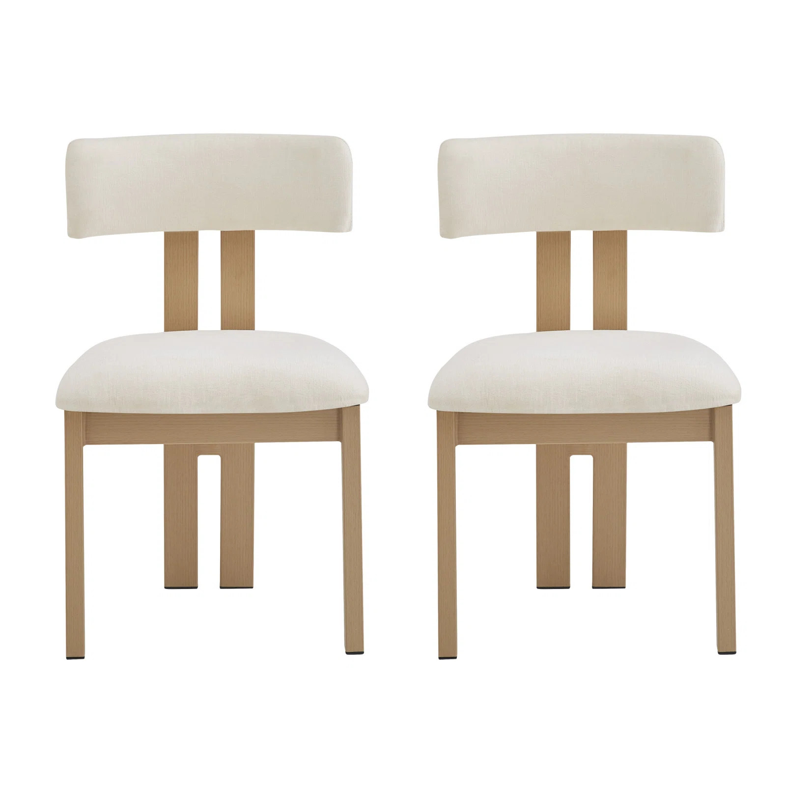 Latitude Run® Upholstered Armless Dining Chairs With Metal Legs (Set Of 2),Beige | Wayfair