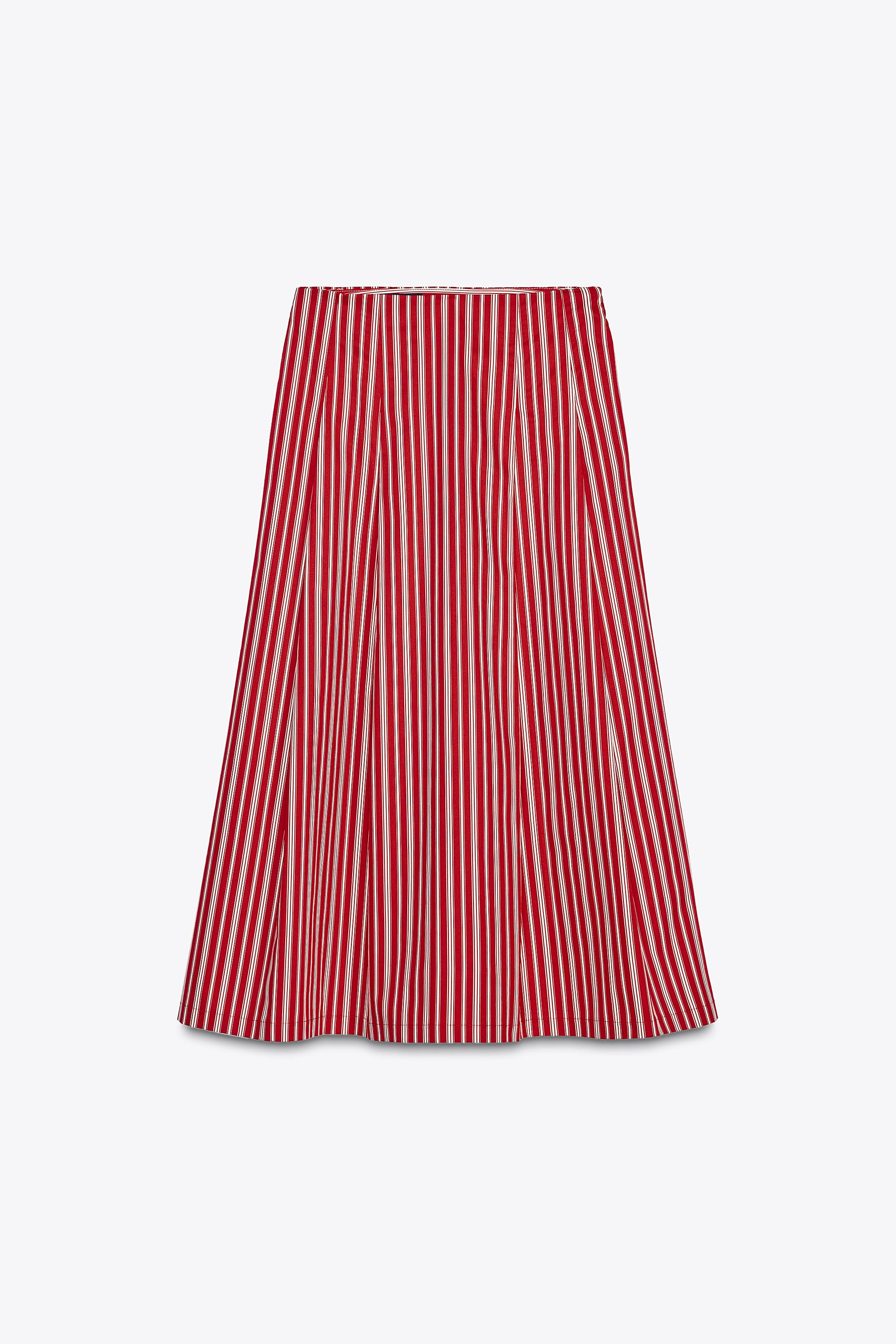 STRIPED MIDI SKIRT | Zara US