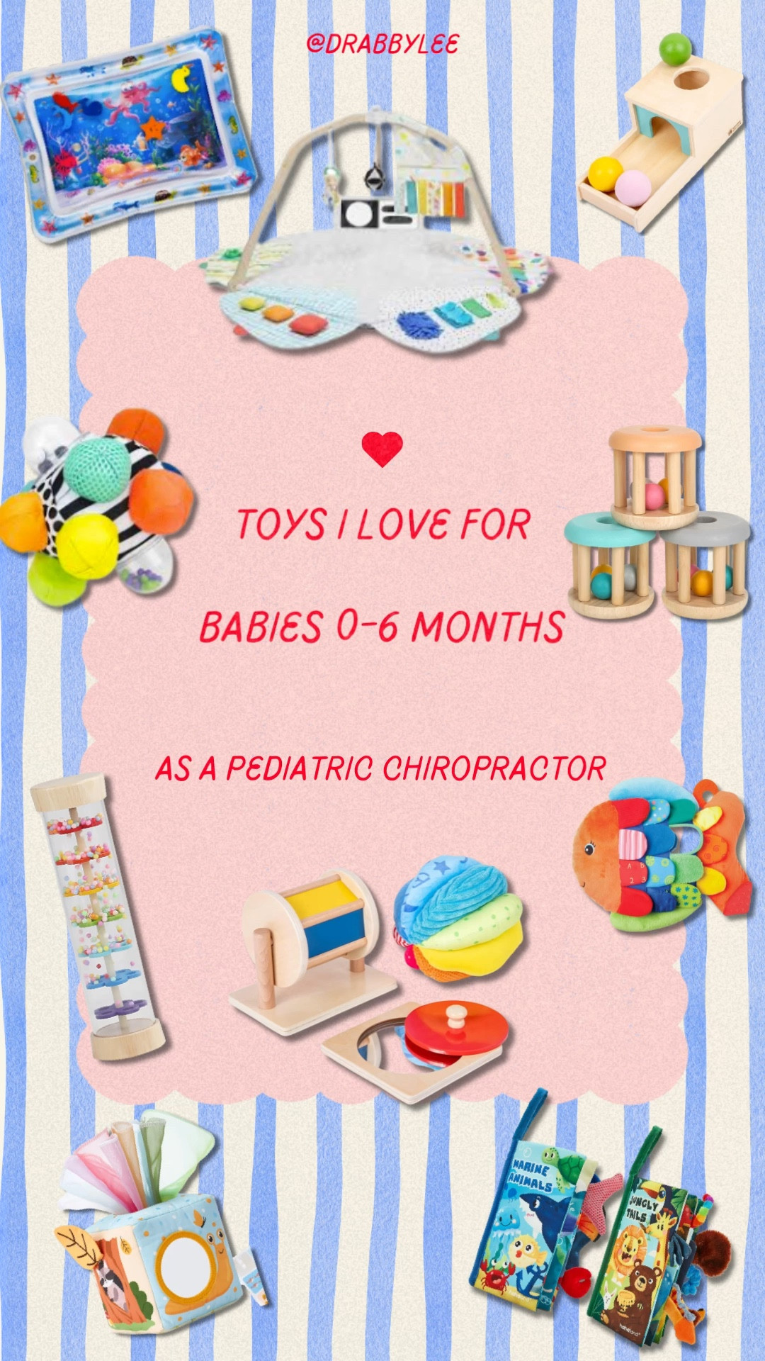 Toys I love for babies 0–6 months 🤍
As a pediatric chiropractor, I gravitate toward toys that support early development without overstimulation. In the first 6 months, babies benefit most from simple, intentional play that encourages sensory exploration, hand-eye coordination, tummy time, and early motor skills.

These are my favorite baby toys for 0–6 months — focusing on movement, cause-and-effect, fine motor development, and safe, durable materials. All are toys I’ve used, loved, or often recommend to parents.

Perfect for newborns, baby shower gifts, and early infant play.
Everything is linked here 👇

0–6 month baby toys • baby development toys • Montessori baby toys • pediatric chiropractor approved • baby gift ideas

#LTKBump #LTKBaby #LTKKids