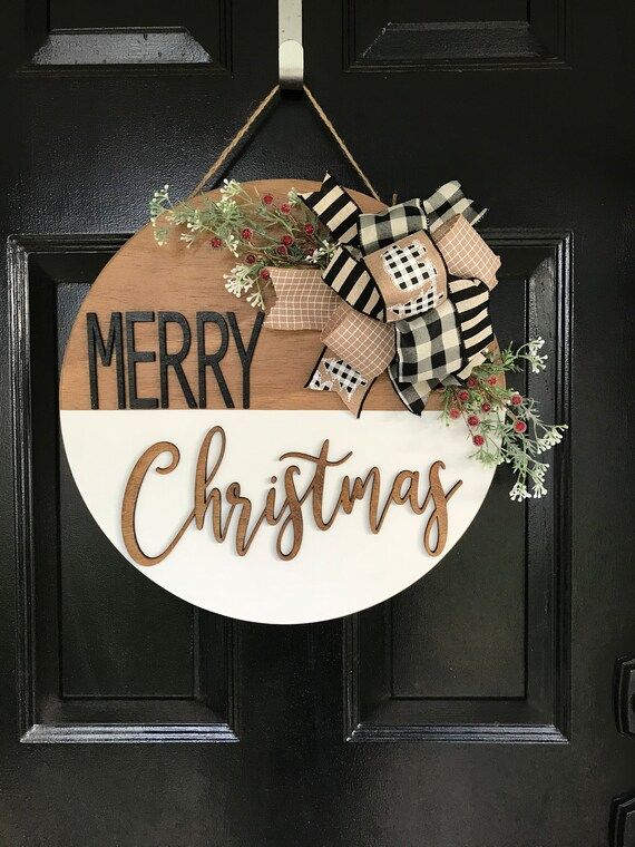Christmas Door Hanger | Holiday Decor | Farmhouse | Door Decor | Merry Christmas | Christmas Door... | Etsy (US)