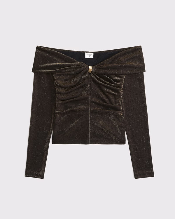Off-The-Shoulder Hardware Top | Abercrombie & Fitch (US)