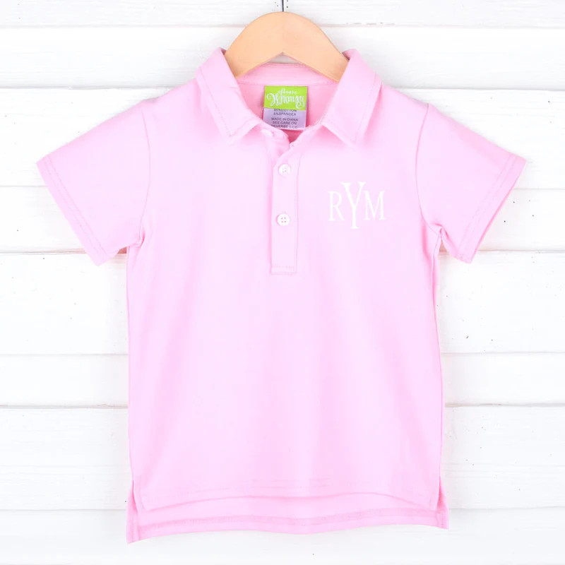 Pink Pique Polo Shirt | Classic Whimsy
