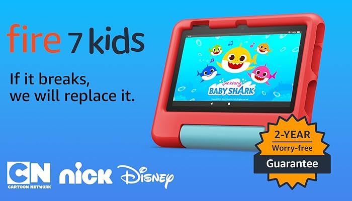 Amazon Fire 7 Kids tablet, ages 3-7. Top-selling 7" kids tablet on Amazon - 2022. Set time limits... | Amazon (US)