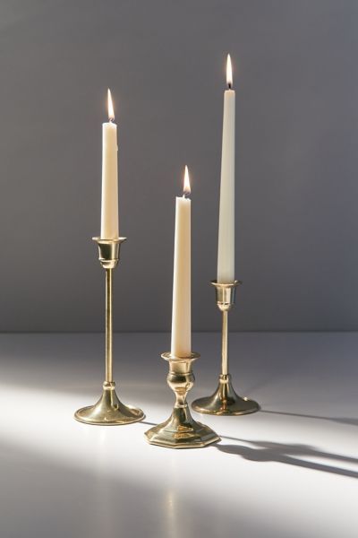 Elizabeth Antiqued Taper Candle Holder - Gold S at Urban Outfitters | Urban Outfitters (US and RoW)