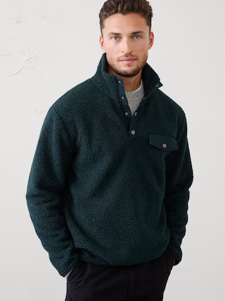 Quarter Snap Sherpa | Banana Republic Factory