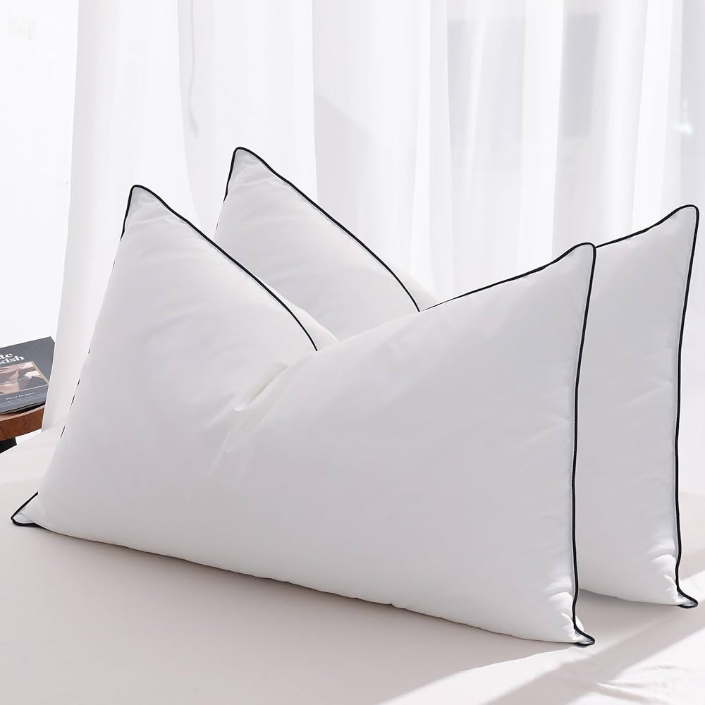 Feather Down Pillows Queen Size Set of 2, Luxury Hotel Collection Bed Pillow 2 Pack, Airyfil™ P... | Amazon (US)