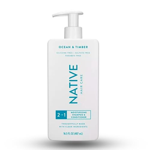 Native - 2-in-1 Shampoo & Conditioner Ocean & Timber - Contain Naturally Derived Ingredients | All Hair - Silicone, Sulfate and Paraben Free - Full & Thick - 16.5 FLOz - Pack Of 01 | Amazon (US)