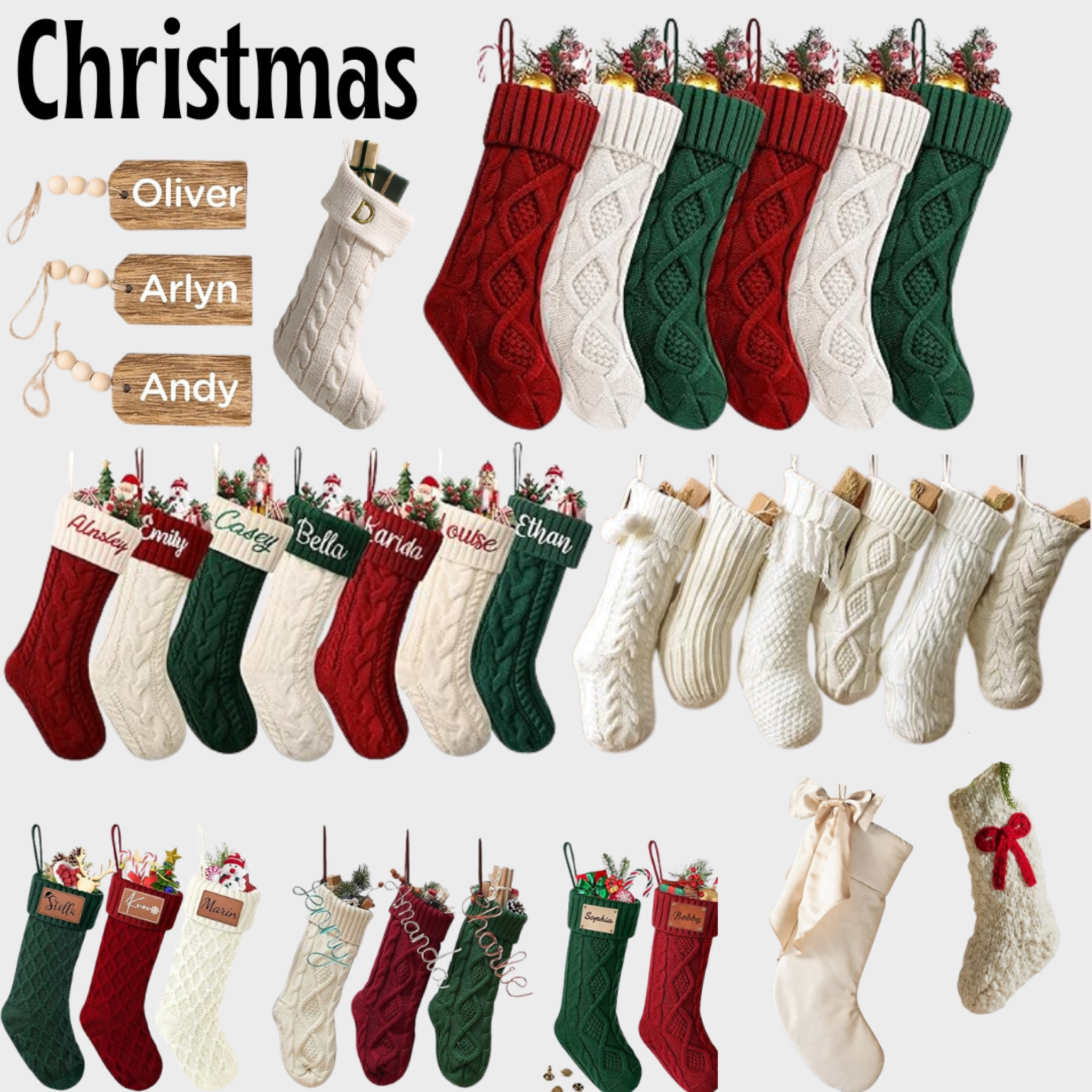 Stockings. Christmas stockings. Personalized Christmas stockings. Bow Christmas stockings. 

#LTKHoliday #LTKHome #LTKSeasonal