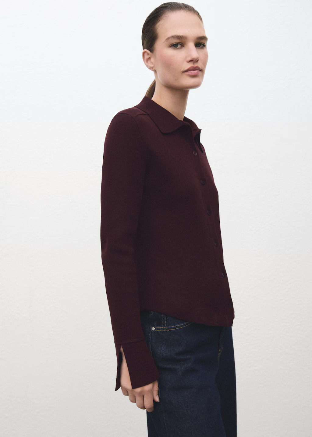 Cardigan with shirt collar - Women | MANGO USA | Mango (US/MX/AU)