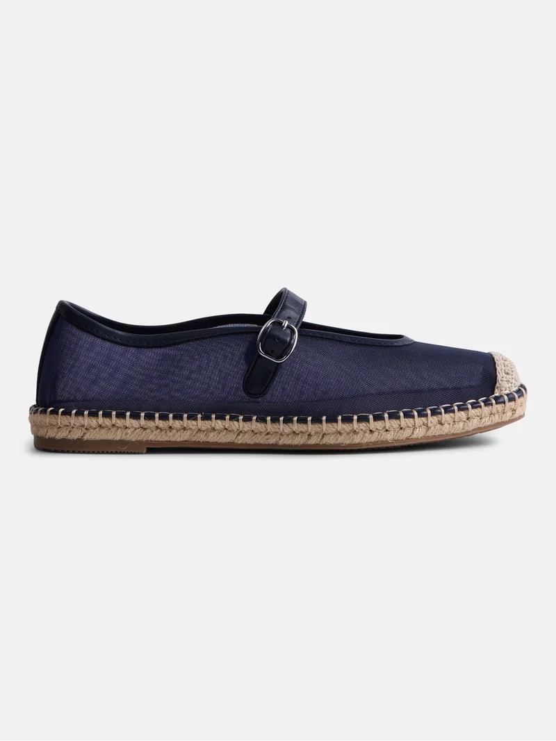 Free Assembly Women's Mesh Mary Jane Espadrilles | Walmart (US)