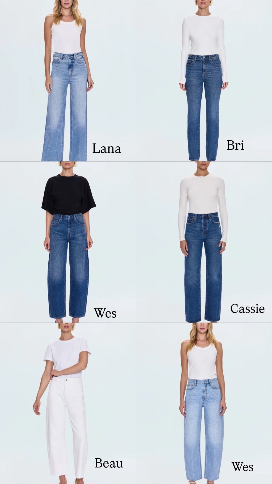 My fav styles of denim by Pistola 