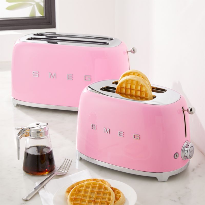 Smeg Pink Toaster | Crate and Barrel | Crate & Barrel