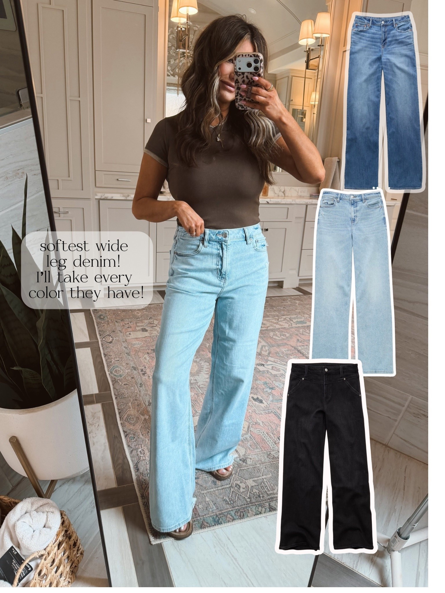 The softest wide leg denim 👏🏼 Use my code cristinaAE25 for 25% off 

#LTKSaleAlert #LTKootd #LTKSeasonal