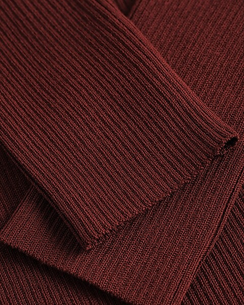 Silky Soft Fitted Ribbed Polo Sweater | Express