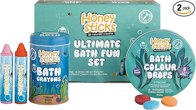 Honeysticks Ultimate Bath Fun Set - Non Toxic Bath Crayons (7 Pack) and Bath Color Tablets (36 Dr... | Amazon (US)