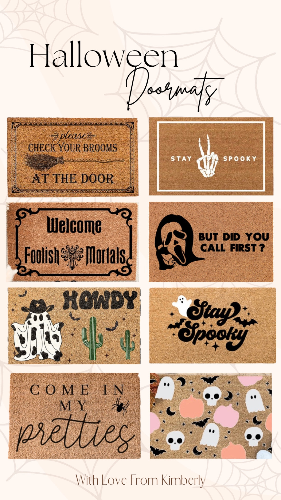 Halloween doormats / Halloween finds / Halloween home decor / stay spooky / welcome foolish mortals / Halloween outdoor home finds / ghost decor 

#LTKhome #LTKFind #LTKSeasonal