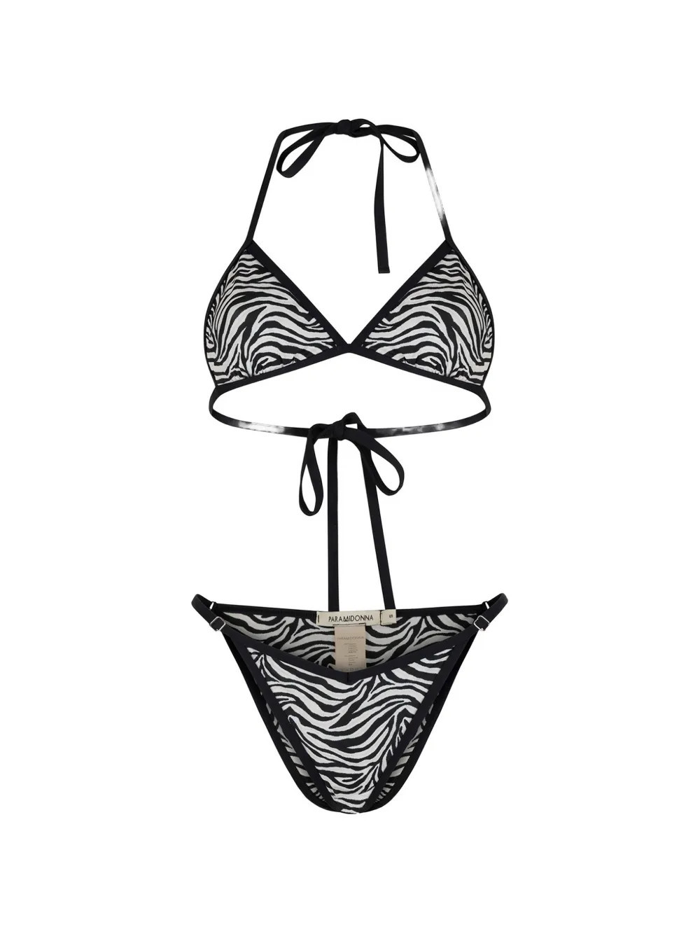 PARAMIDONNA Lilia zebra-print bikini - Black | Farfetch Global