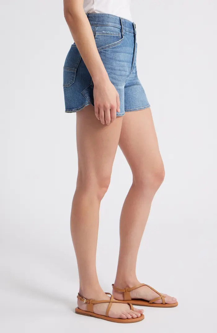 Skyrise Dolphin Hem Denim Shorts | Nordstrom