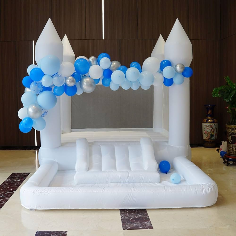 Inflatable White Bounce House Professional Jumping Bouncy Castle Bouncer for Wedding Party with C... | Amazon (US)