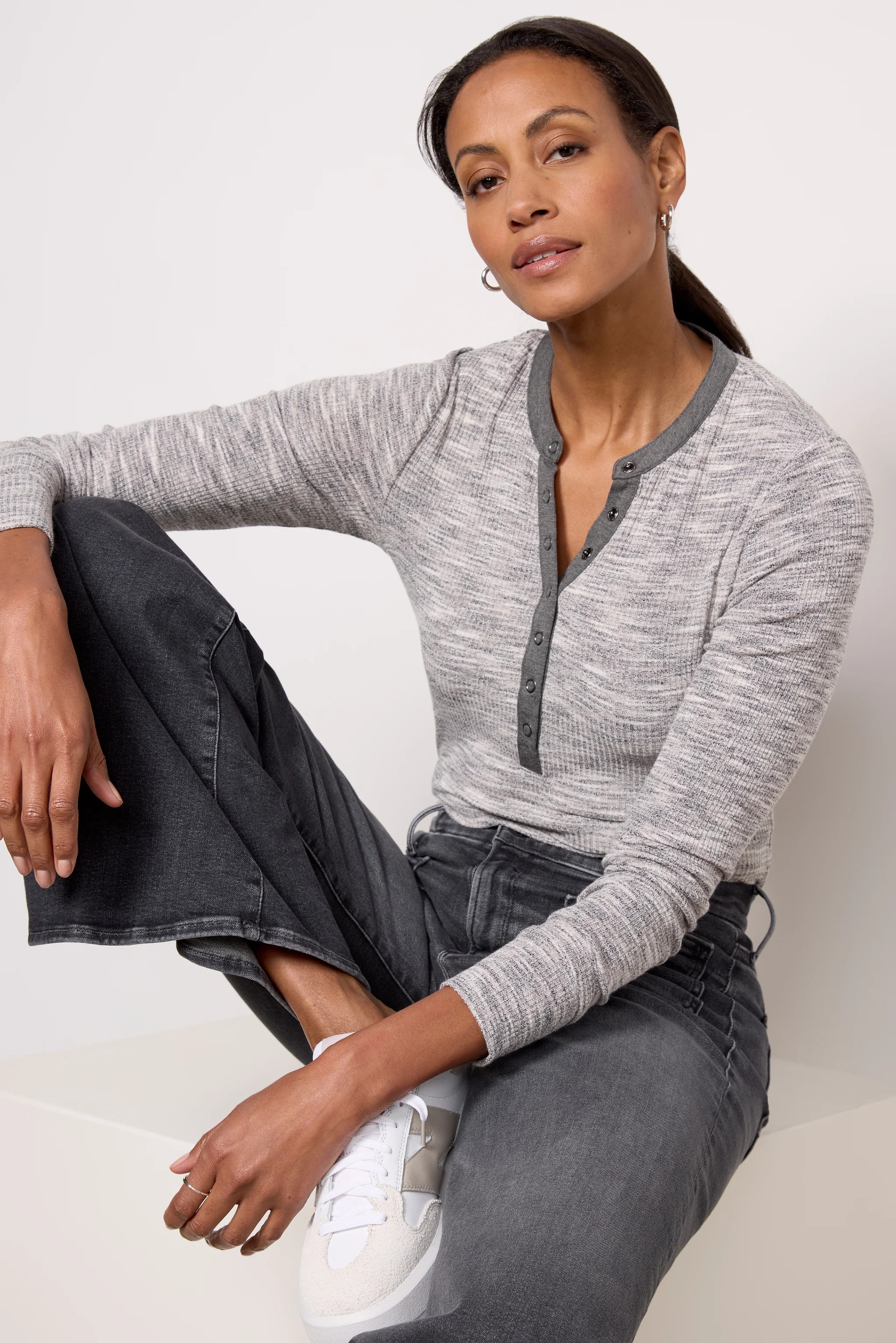 Knox Marl Henley | Evereve