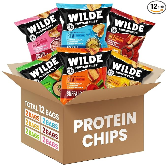 WILDE Protein Chips Variety Pack, High Protein Snacks, Gluten Free Keto Chips Made With Real Ingr... | Amazon (US)