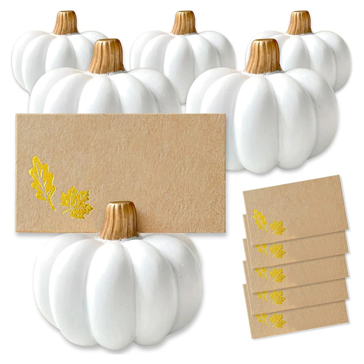 The Holiday Aisle® Autumn decoration Pumpkin place card holder (set of 6), Thanksgiving table de... | Wayfair North America