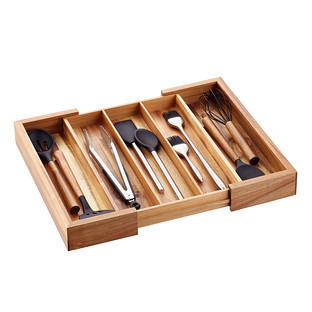 Rowan™ Expandable Utensil Organizer Acacia | The Container Store
