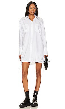 L'Academie Parachute Shirt Dress in White from Revolve.com | Revolve Clothing (Global)