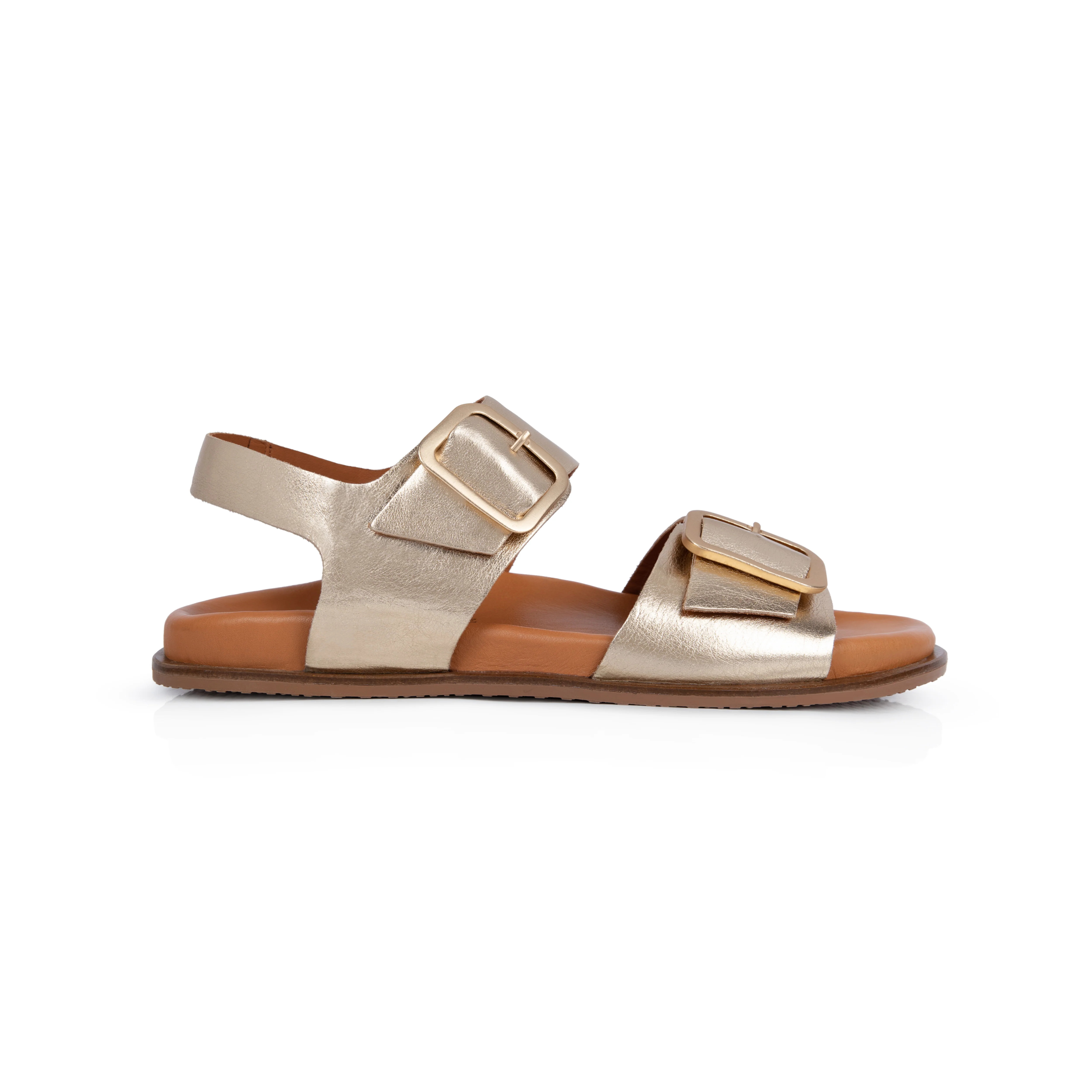 Gala: Gold Two Bar Back Strap Sandals | Air & Grace