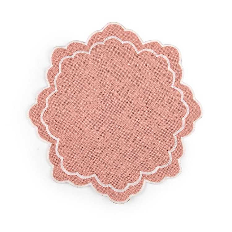 New! Round Pink Woven Scalloped Placemat | Kirklands
