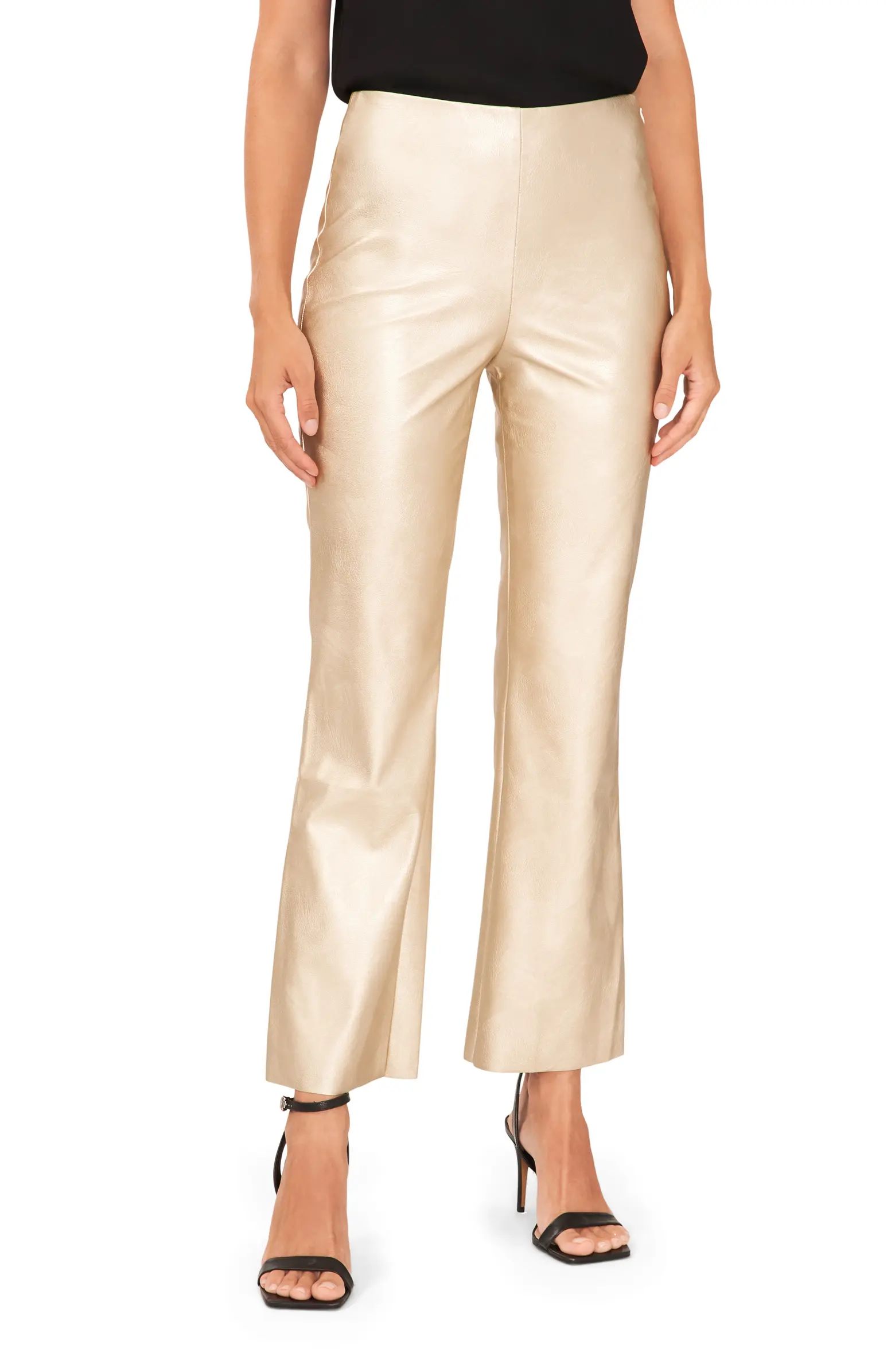 Halogen® Metallic Faux Leather Trousers | Nordstrom | Nordstrom
