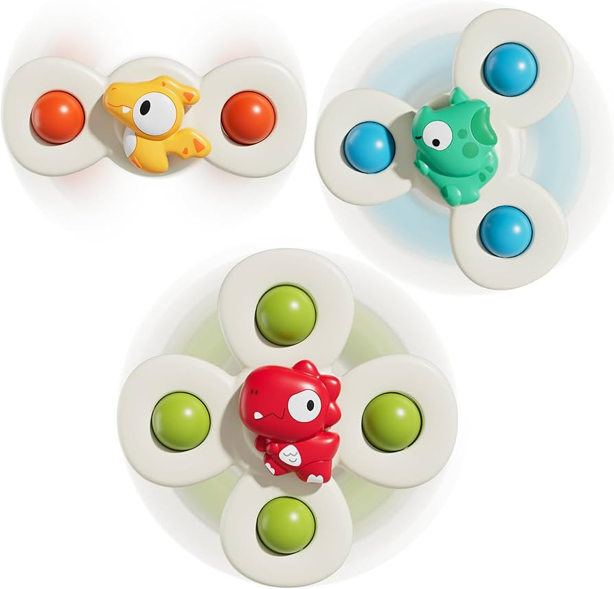 ALASOU 3PCS Suction Cup Spinner Toys for 1 Year Old Boy Girl|Spinning Top Baby Toys 12 18 Months|... | Amazon (US)