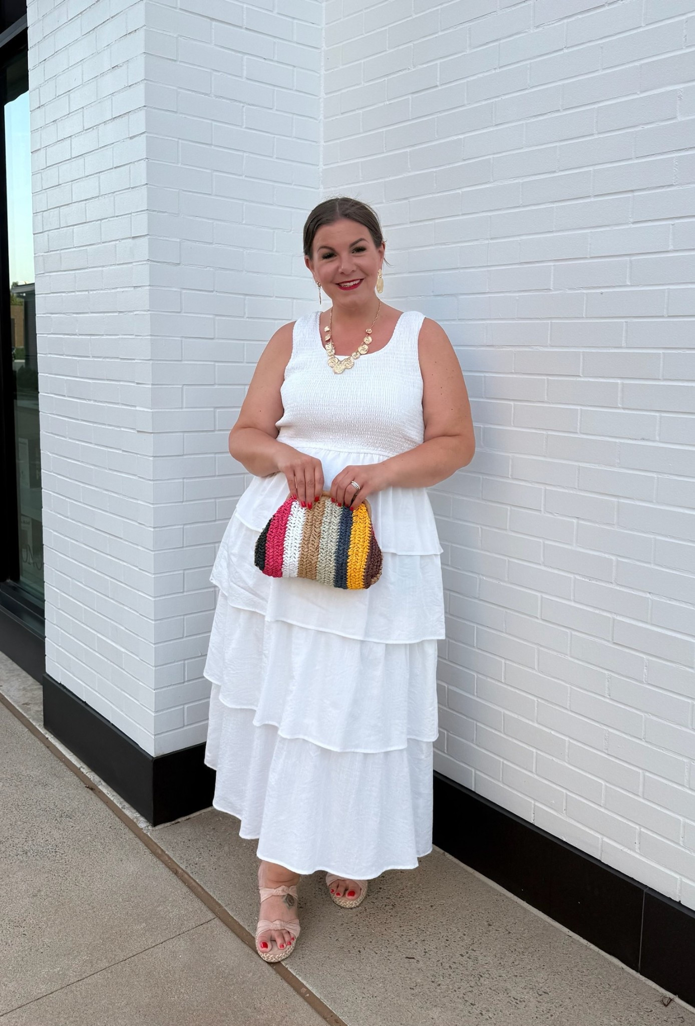 Tiered white maxi dress. Its lightweight and has breathable fabric, this long dress drapes beautifully, providing a skin friendly feel that keeps you cool on hot days.

#LTKFindsUnder50 #LTKStyleTip #LTKSeasonal