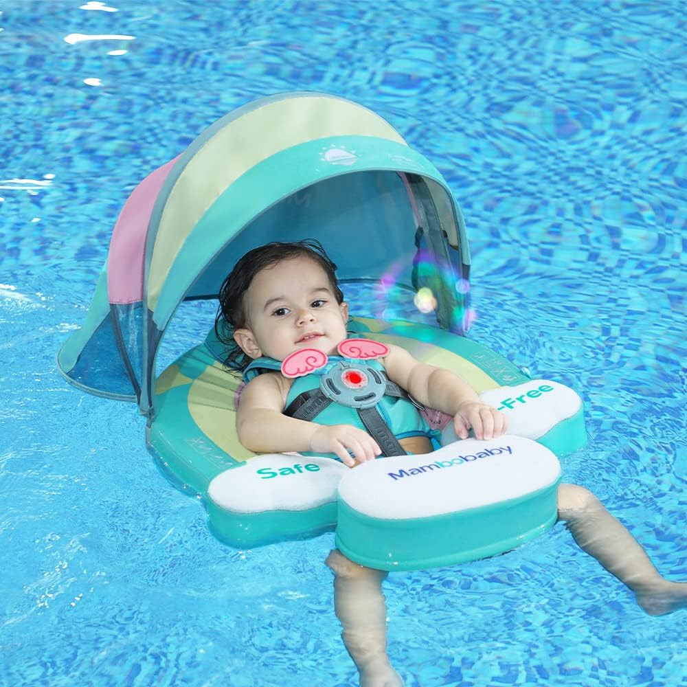 Upgraded Baby Pool Float Newest Mambobaby Swim Float Non-Inflatable Baby Floats with Canopy for 3... | Amazon (US)