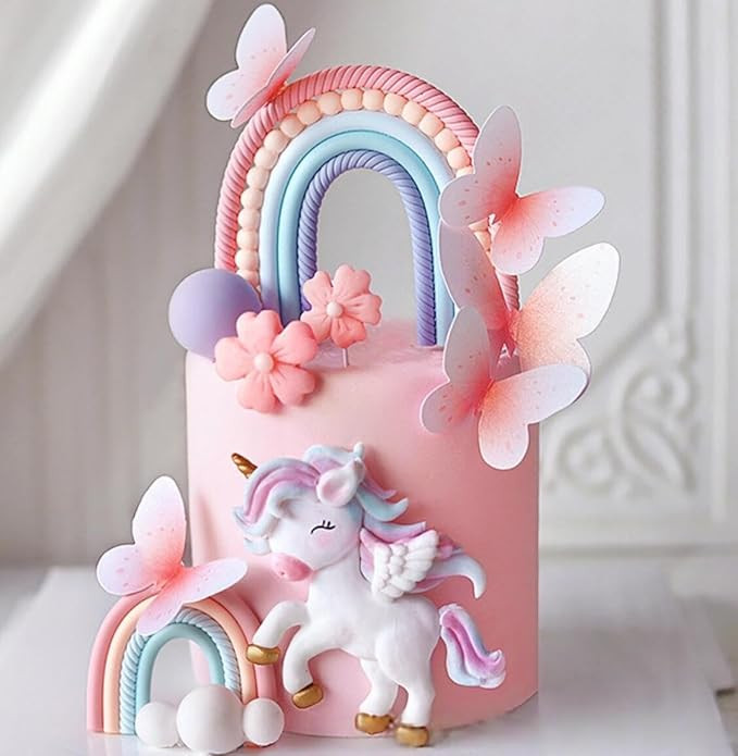 Pony Unicorn Cake Decoration Unicorn Cake Topper Pony Rainbow Cake Topper Unicorn Party Favors Bi... | Amazon (US)