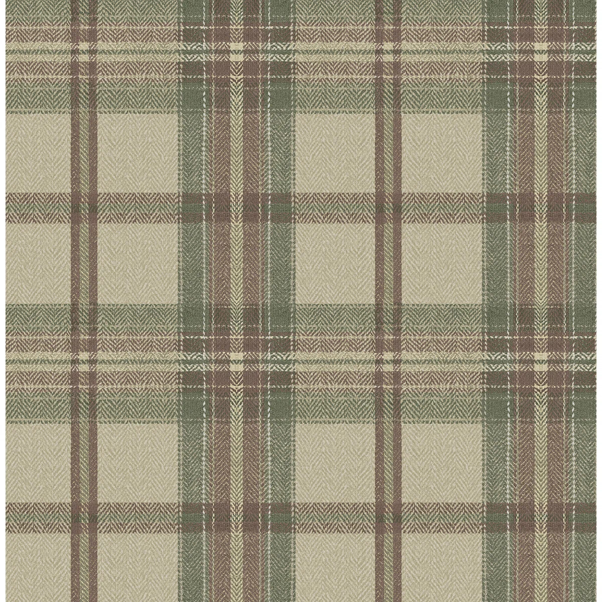 Harry & Grace Adobe & Antique Herringbone Plaid Premium Matte Non-Woven Peel And Stick Wallpaper | Wayfair North America