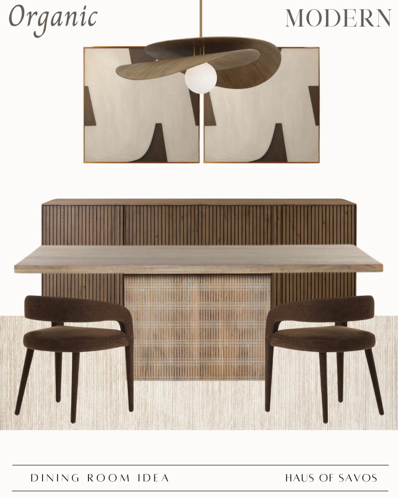 Organic Modern Dining Room Idea

brown dining chairs, light wood dining table, wood chandelier 

#LTKStyleTip #LTKHome