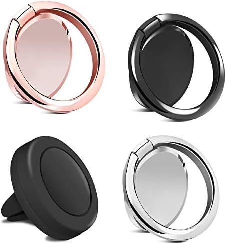 Rngeo Finger Ring Stand & Magnetic Mount Set, Pack of 4 Universal Thin 360 Degree Rotation Phone ... | Amazon (US)