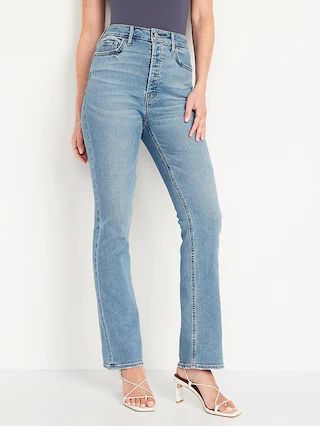 Extra High-Waisted Button-Fly Kicker Boot-Cut Jeans for Women | Old Navy (US)