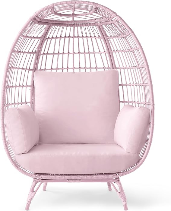 Best Choice Products Wicker Egg Chair, Oversized Indoor Outdoor Lounger for Patio, Backyard, Livi... | Amazon (US)