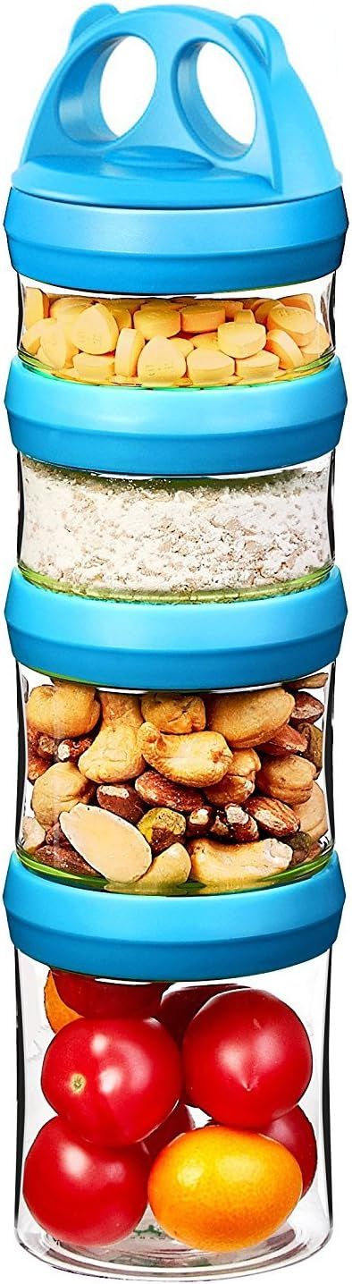 SELEWARE Portable Stackable Food Storage Containers for Snacks Formula Powder and Drinks Twist Lo... | Amazon (US)
