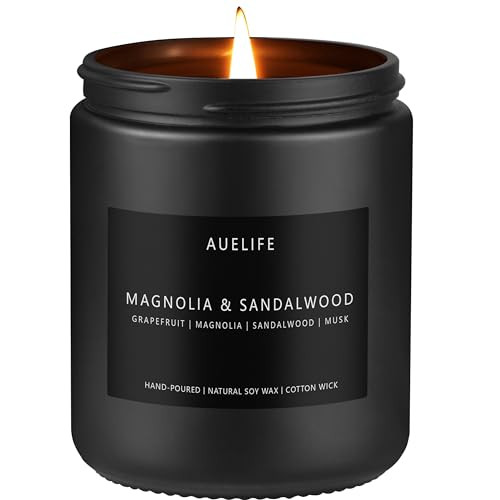 Scented Candles for Men | Magnolia & Sandalwood Scented Candle - Candles for Men, Men Scented Candles for Home, Candle Gifts for Him/Friend, Aromatherapy Candle in Black Jar | Amazon (US)