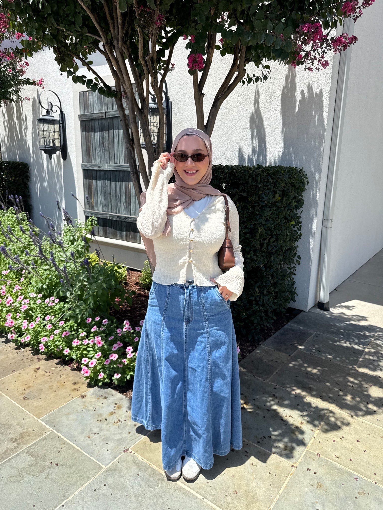 The cutest denim skirt!! Runs true to size. Linking entire fit here 💫