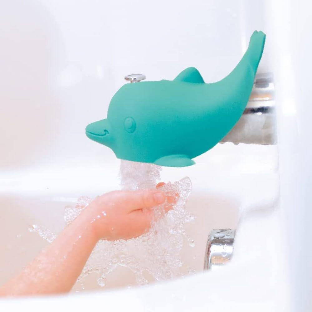 Nuby Bathtub Safety Spout Guard - Compatible with Most Standard Faucets - Bath Toys - Dolphin | Amazon (US)