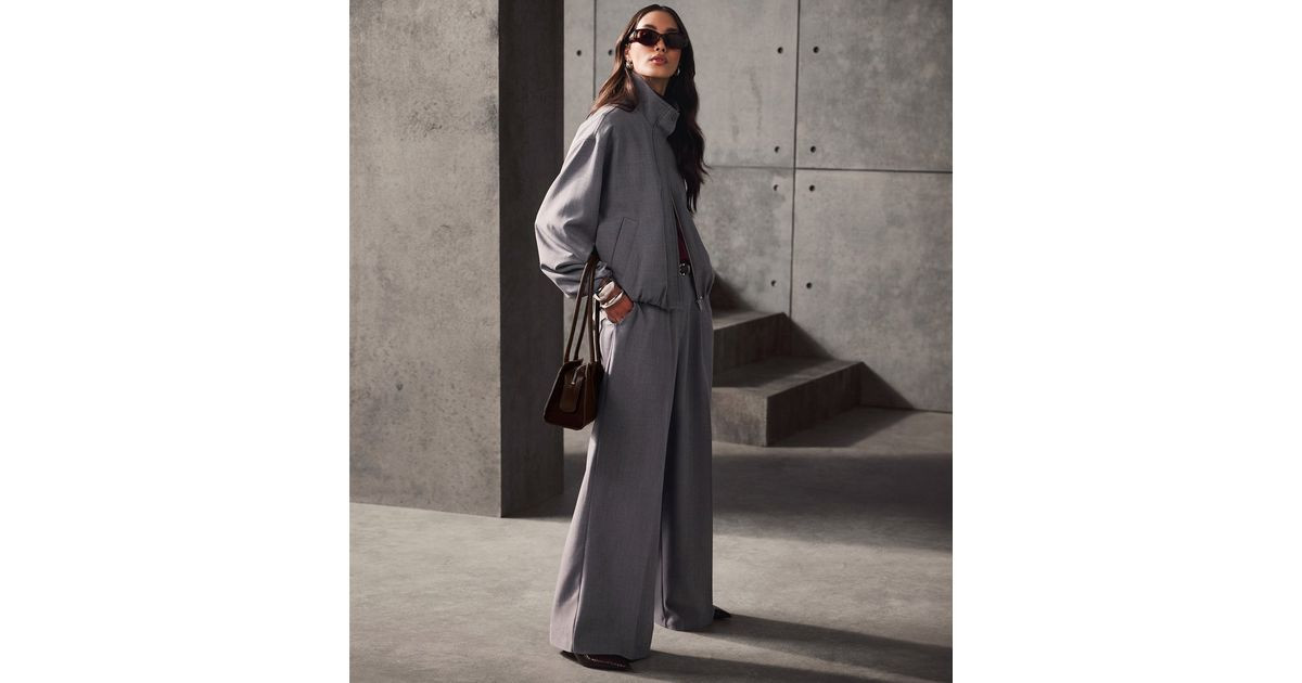 Women's Grey High Neck Bubble Hem Jacket New Look | New Look (UK)