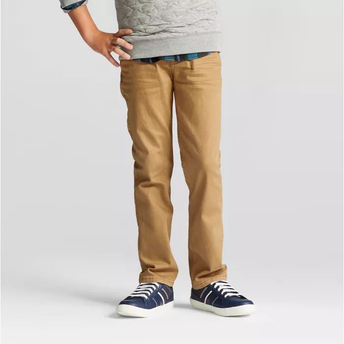 Boys' Stretch Straight Fit Jeans - Cat & Jack™ Khaki Wash | Target