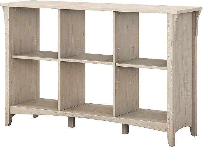 Bush Furniture Salinas 6 Cube Shelf and Bookcase, Display Cabinet with Six Shelves in Antique Whi... | Amazon (US)