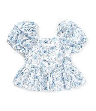 GB Little Girls 2T-6X Short-Sleeve Woven Babydoll Floral Top | Dillard's | Dillard's