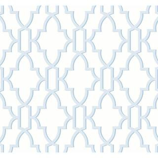 Luxe Haven Hampton Blue Coastal Lattice Peel and Stick Wallpaper (Covers 40.5 sq. ft.) | The Home Depot